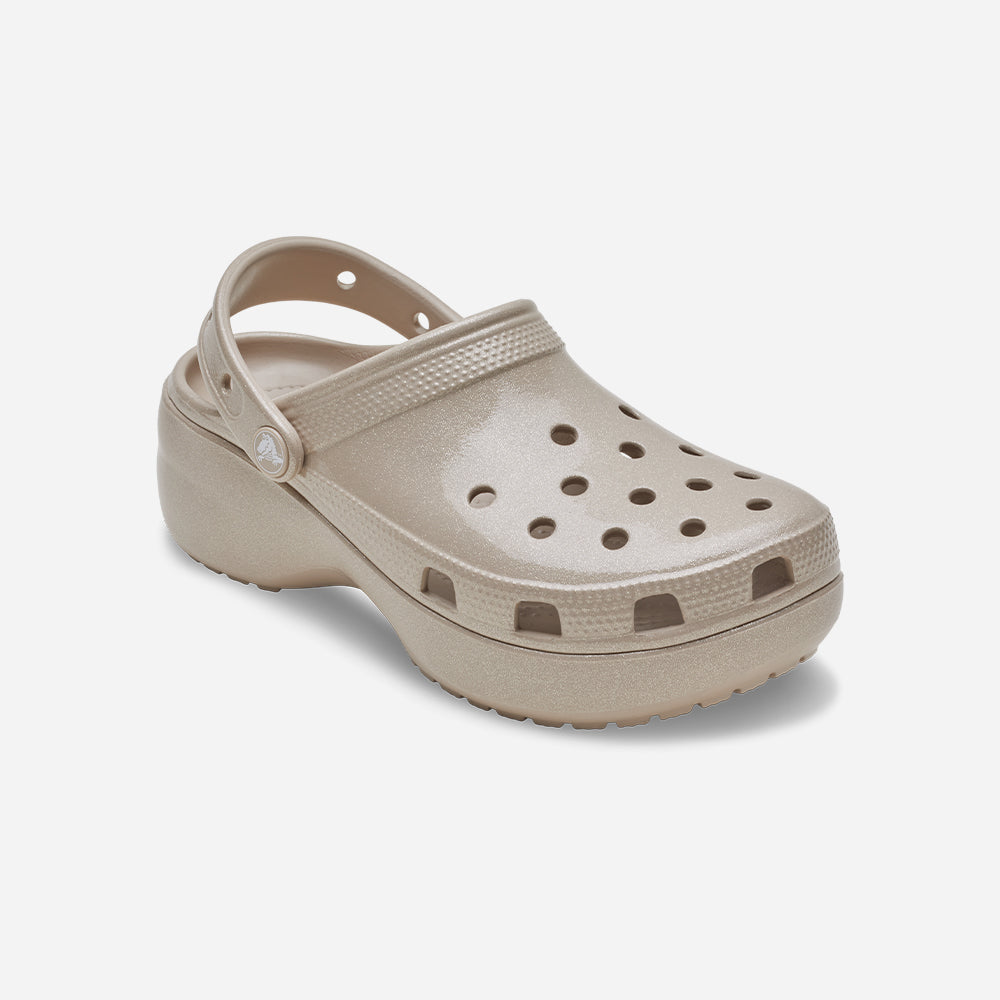 Giày Clog Nữ Crocs Classic Platform Ultra Shine - Nâu - Supersports Vietnam