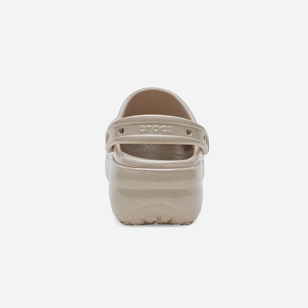 Giày Clog Nữ Crocs Classic Platform Ultra Shine - Nâu - Supersports Vietnam