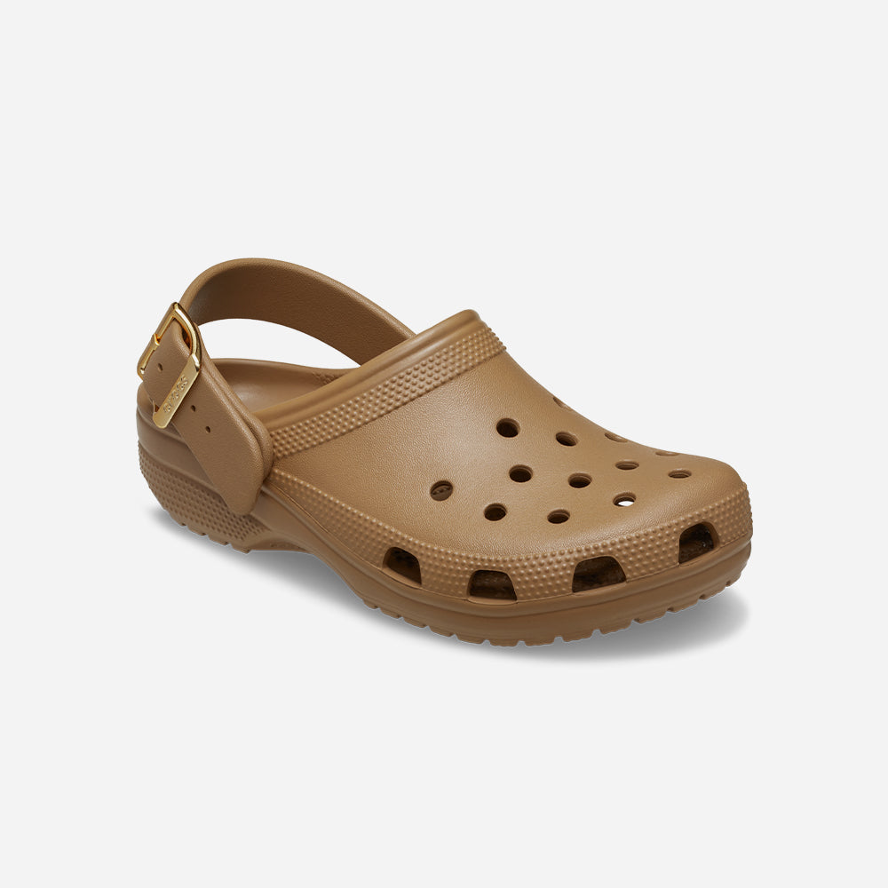 Giày Clog Unisex Crocs Classic Metallic Buckle - Nâu - Supersports Vietnam