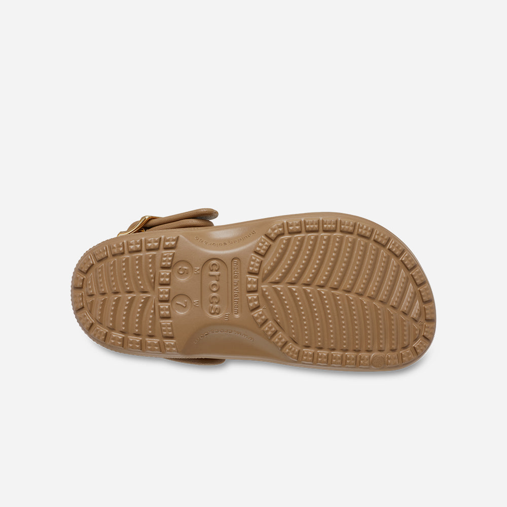 Giày Clog Unisex Crocs Classic Metallic Buckle - Nâu - Supersports Vietnam