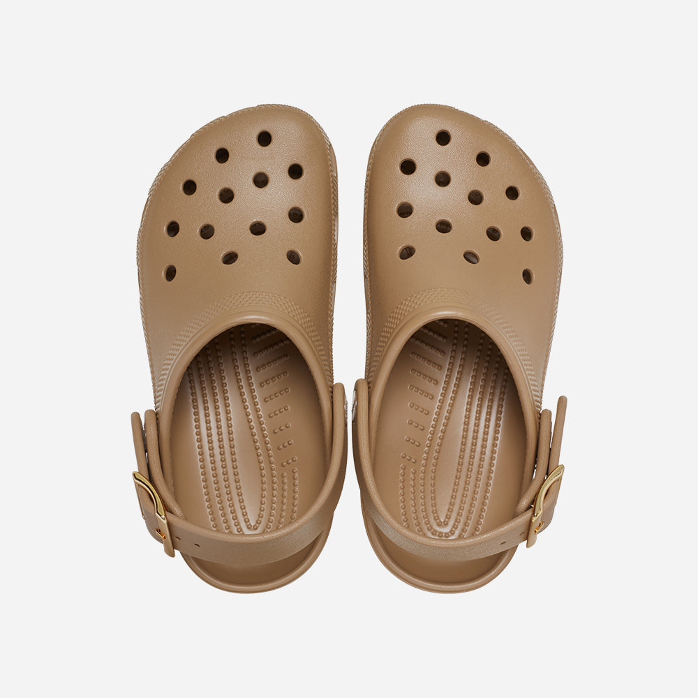 Giày Clog Unisex Crocs Classic Metallic Buckle - Nâu - Supersports Vietnam