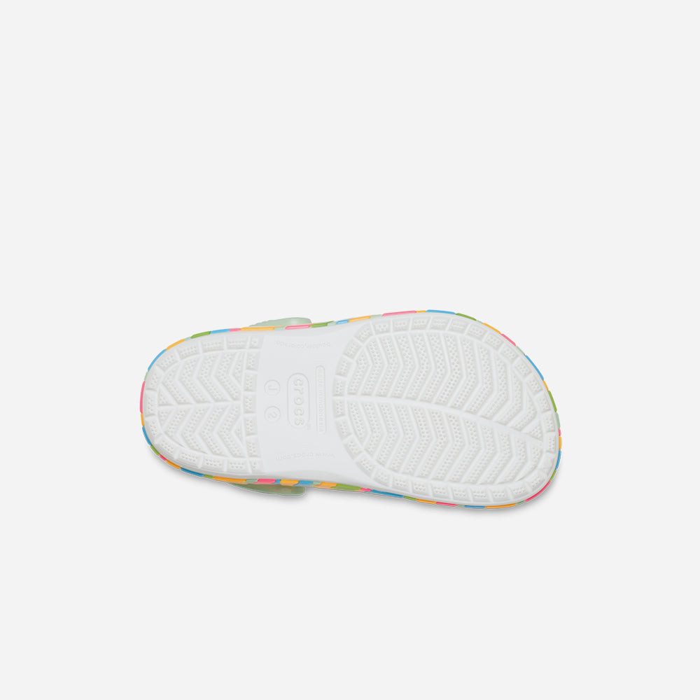 Giày Clog Trẻ Em Crocs Crocband Chevron Band - Trắng - Supersports Vietnam