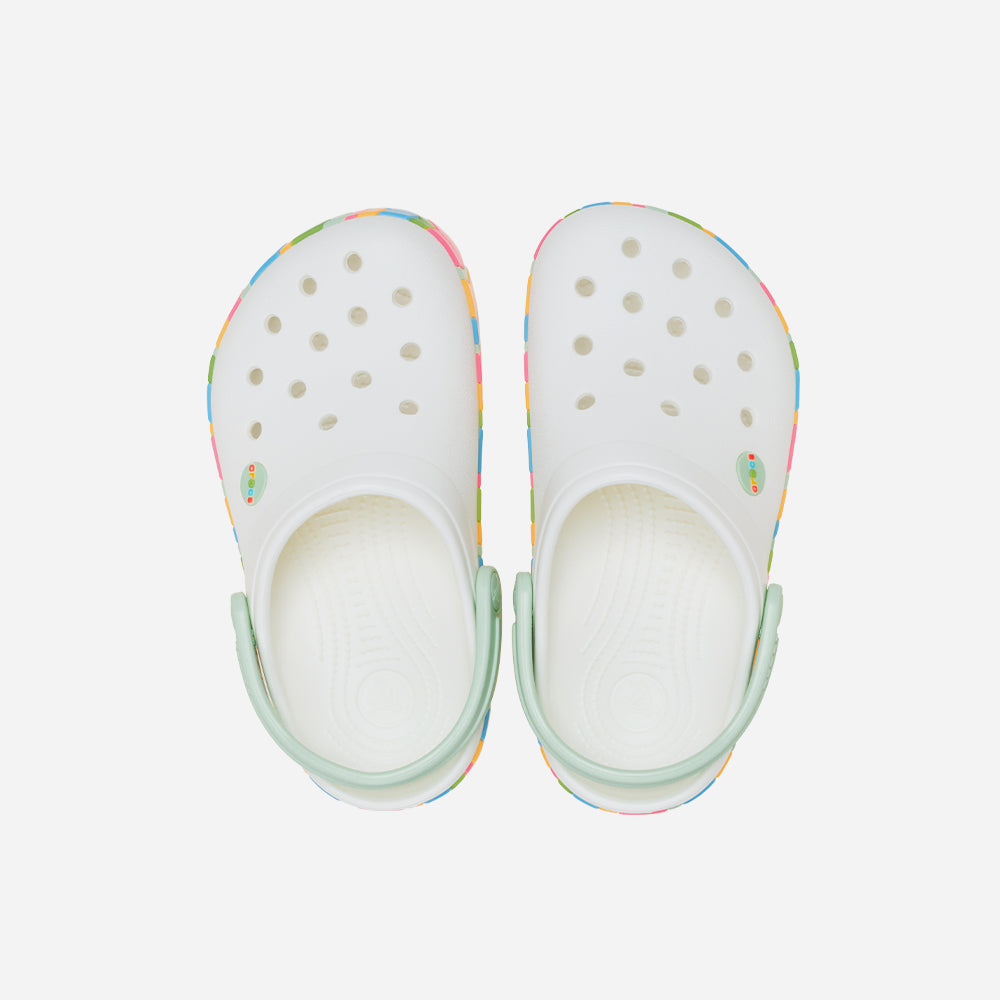Giày Clog Trẻ Em Crocs Crocband Chevron Band - Trắng - Supersports Vietnam