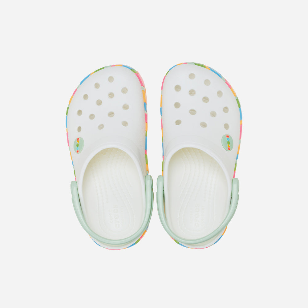 Giày Clog Trẻ Em Crocs Crocband Chevron Band - Trắng - Supersports Vietnam