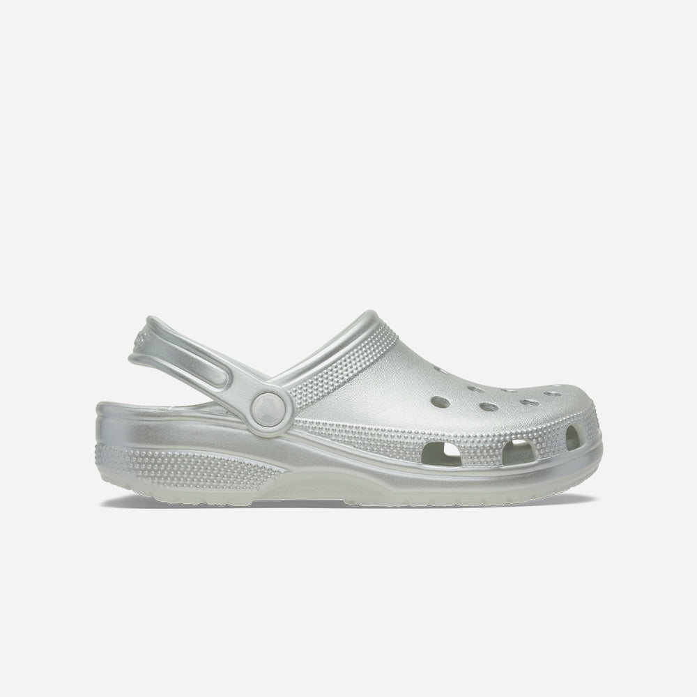 Giày Clog Unisex Crocs Classic Tinted Metallic - Xám - Supersports Vietnam
