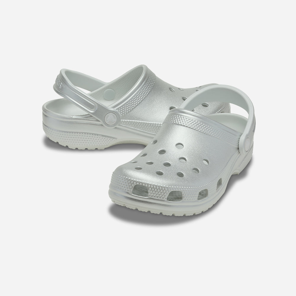 Giày Clog Unisex Crocs Classic Tinted Metallic - Xám - Supersports Vietnam