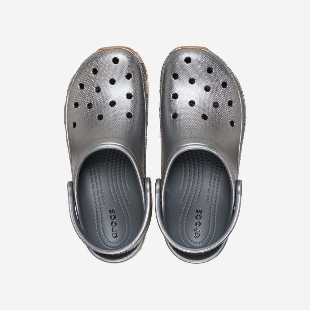 Giày Clog Unisex Crocs Crocband Metallic Runner - Xám - Supersports Vietnam