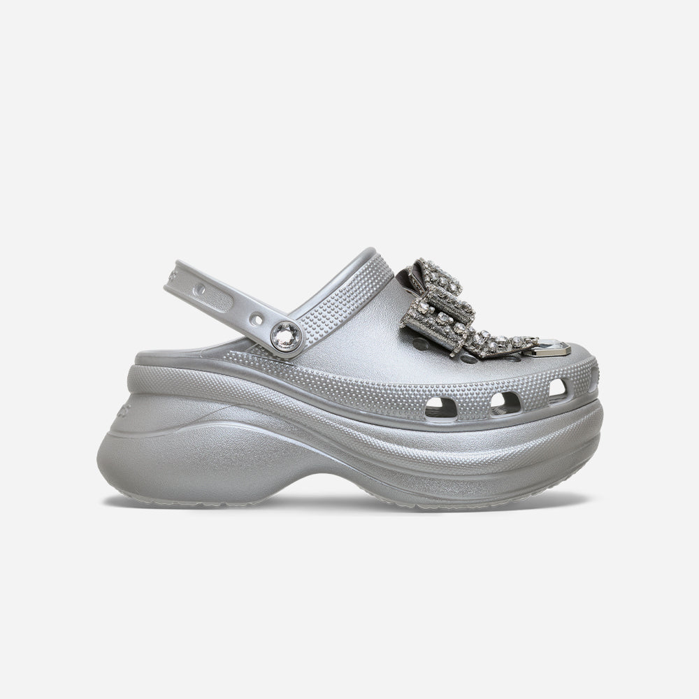Giày Clog Nữ Crocs Bae Bedazzled Bows - Xám - Supersports Vietnam