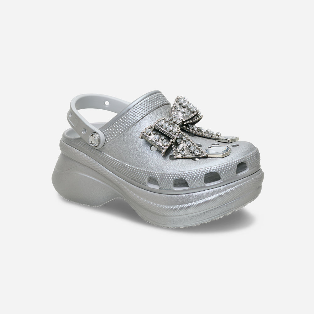 Giày Clog Nữ Crocs Bae Bedazzled Bows - Xám - Supersports Vietnam