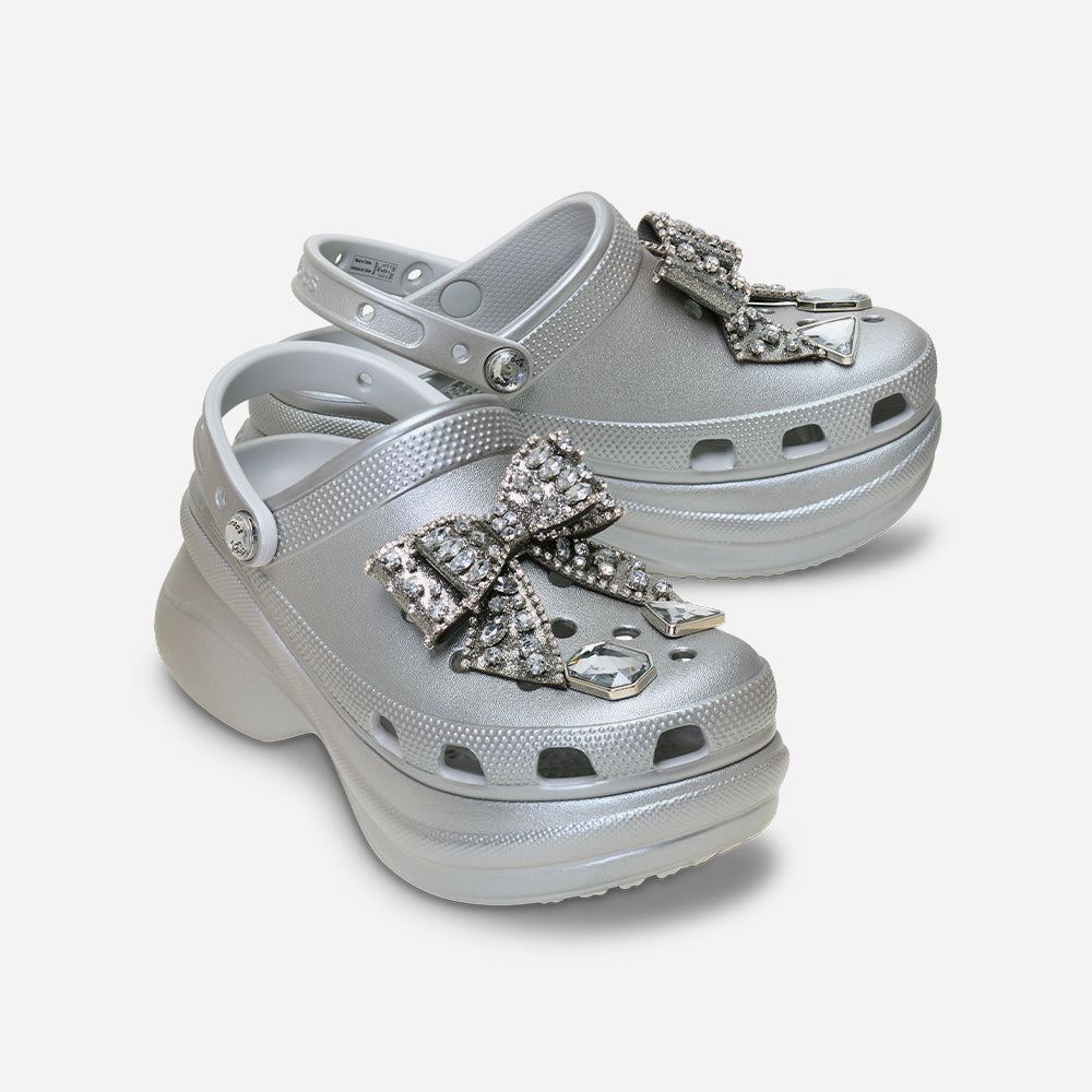 Giày Clog Nữ Crocs Bae Bedazzled Bows - Xám - Supersports Vietnam