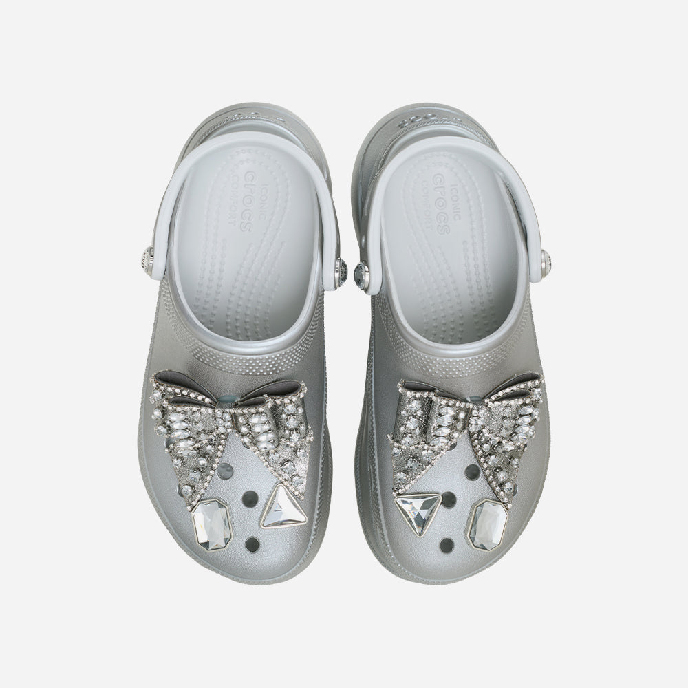 Giày Clog Nữ Crocs Bae Bedazzled Bows - Xám - Supersports Vietnam