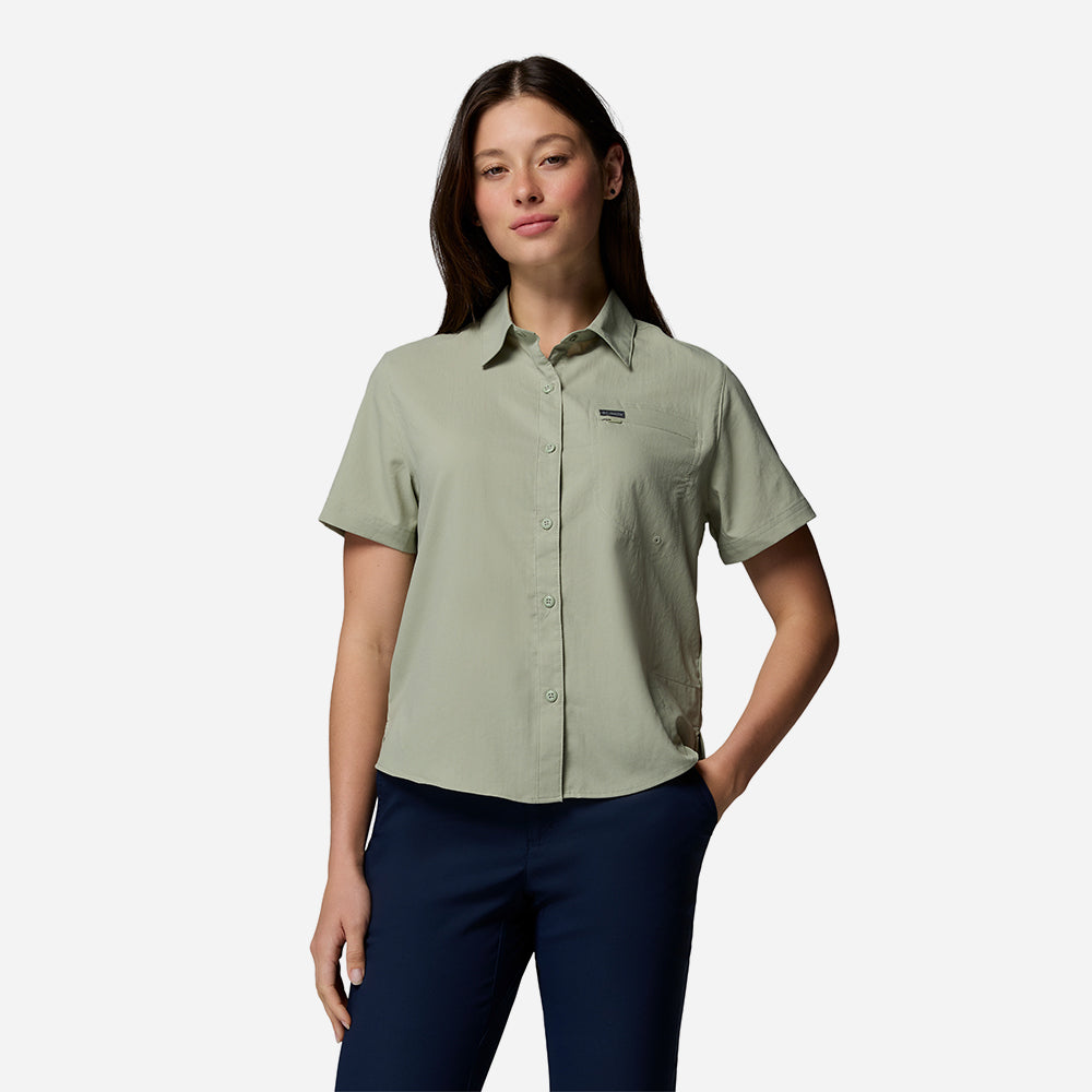 Áo Sơ Mi Nữ Columbia Silver Ridge™ Utility Ii Short Sleeve - Xanh Lá - Supersports Vietnam