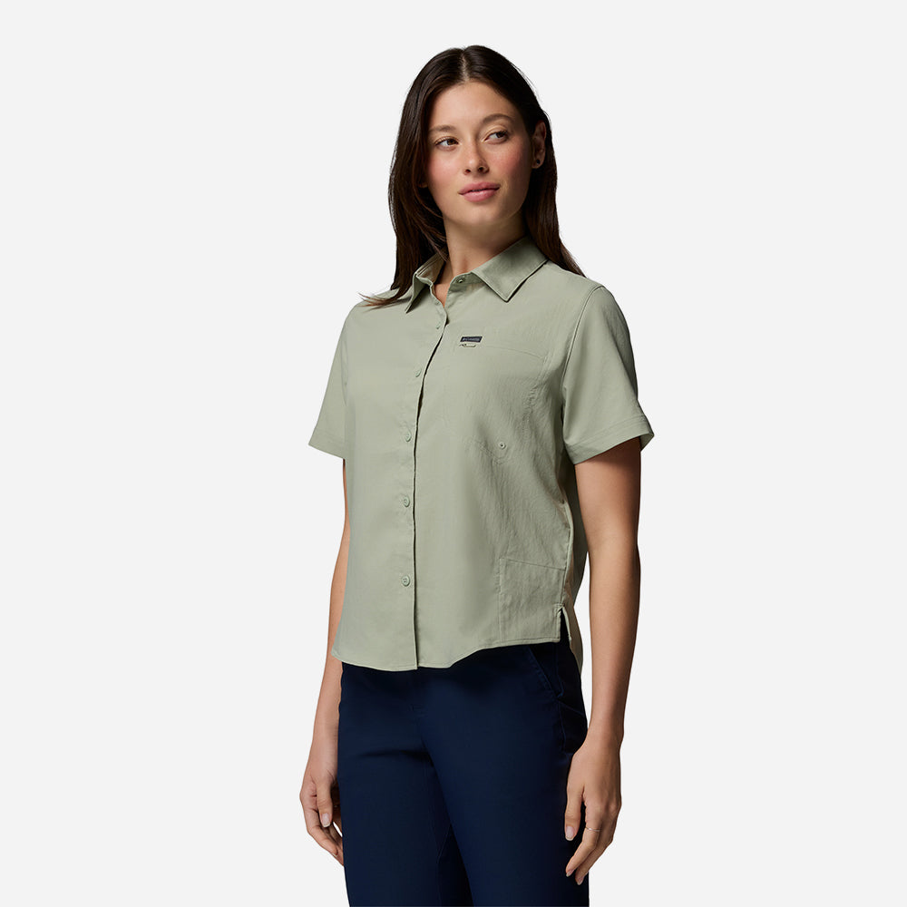 Áo Sơ Mi Nữ Columbia Silver Ridge™ Utility Ii Short Sleeve - Xanh Lá - Supersports Vietnam