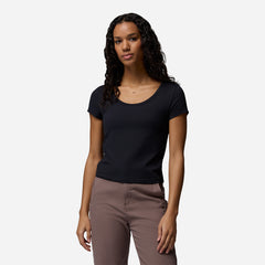 Áo Thun Nữ Columbia Pinetown Canyon™ Rib Short Sleeve - Đen - Supersports Vietnam
