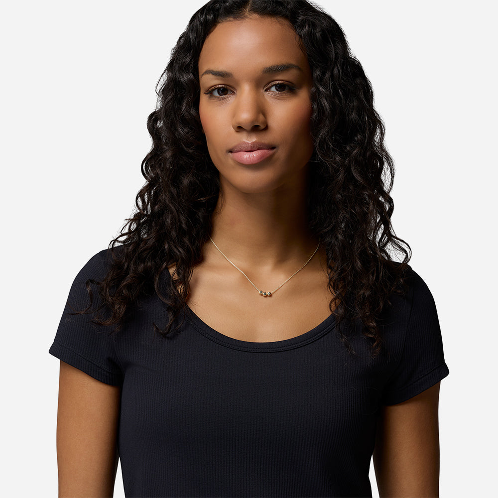Áo Thun Nữ Columbia Pinetown Canyon™ Rib Short Sleeve - Đen - Supersports Vietnam