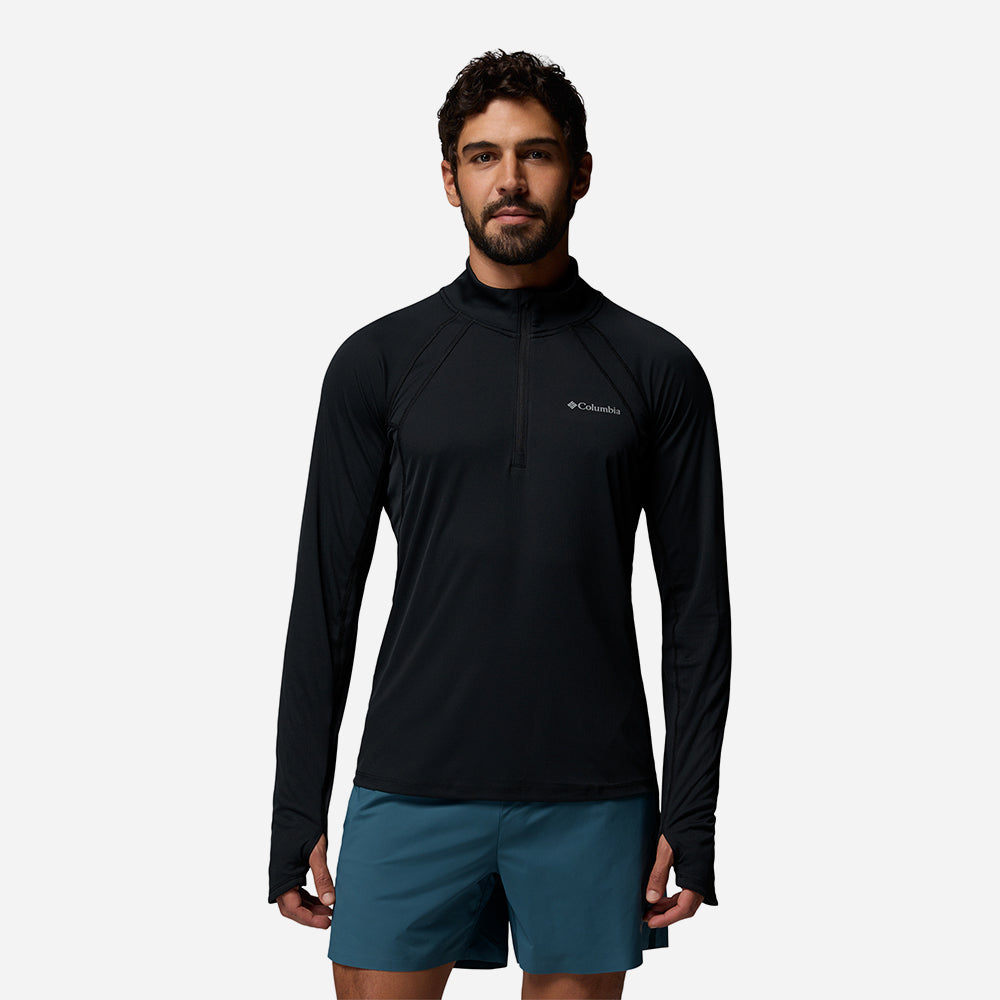 Áo Thun Nam Columbia Stealth Spring™ Half Zip - Đen - Supersports Vietnam