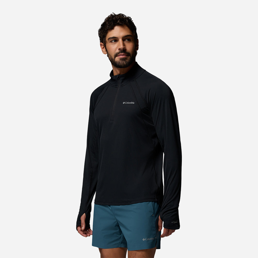 Áo Thun Nam Columbia Stealth Spring™ Half Zip - Đen - Supersports Vietnam