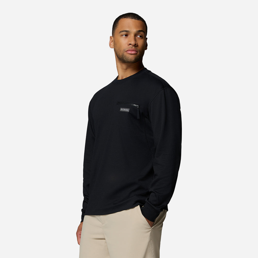 Áo Thun Nam Columbia Echo Passage™ Long Sleeve Crew - Đen - Supersports Vietnam