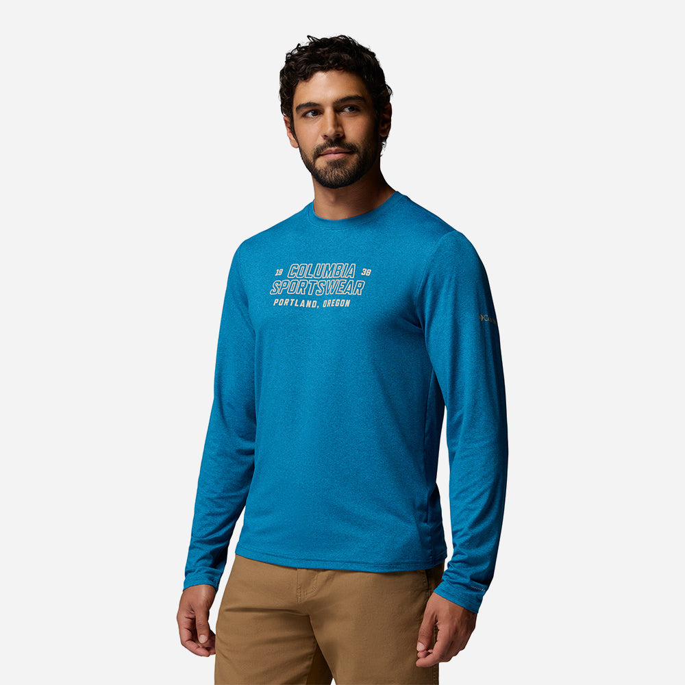 Áo Thun Nam Columbia Parsons Point™ Long Sleeve Graphic - Xanh Dương - Supersports Vietnam
