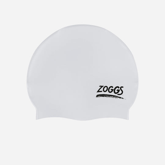 Zoggs Silicone Plain Swim Cap - White