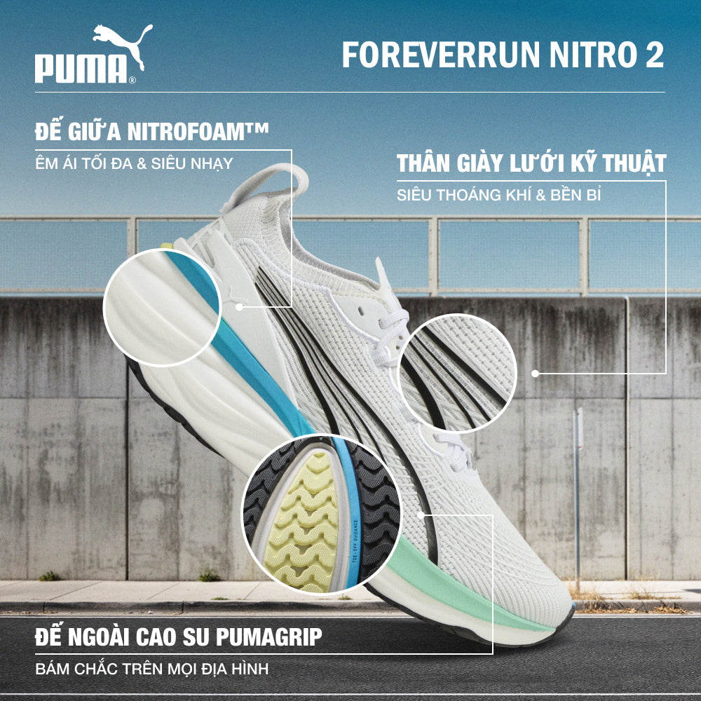Giày Chạy Bộ Nam Puma Foreverrun Nitro 2 - Trắng - Supersports Vietnam