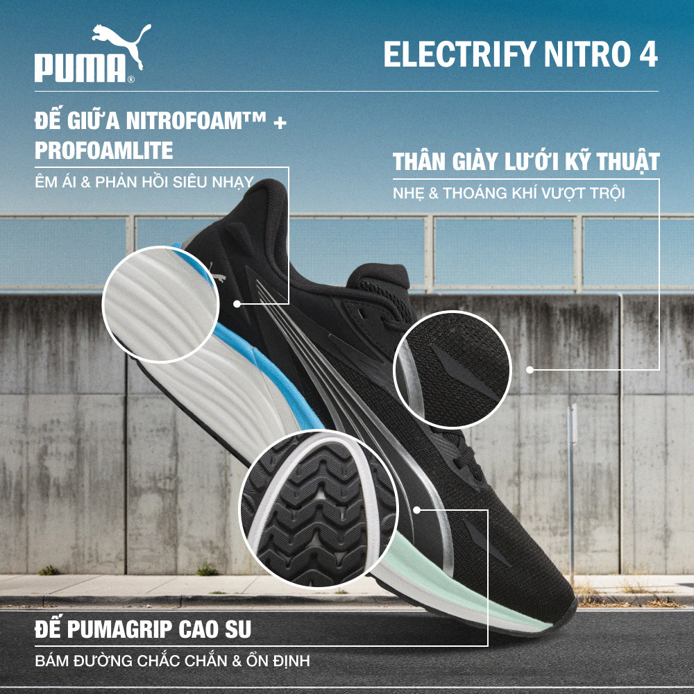 Giày Chạy Bộ Nam Puma Electrify Nitro 4 - Đen - Supersports Vietnam