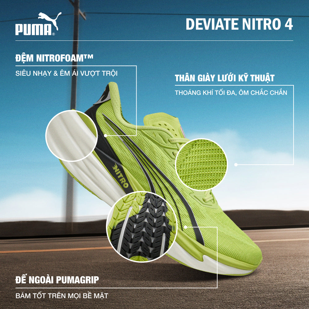 Giày Chạy Bộ Nam Puma Deviate Nitro 4 - Xanh Lá - Supersports Vietnam