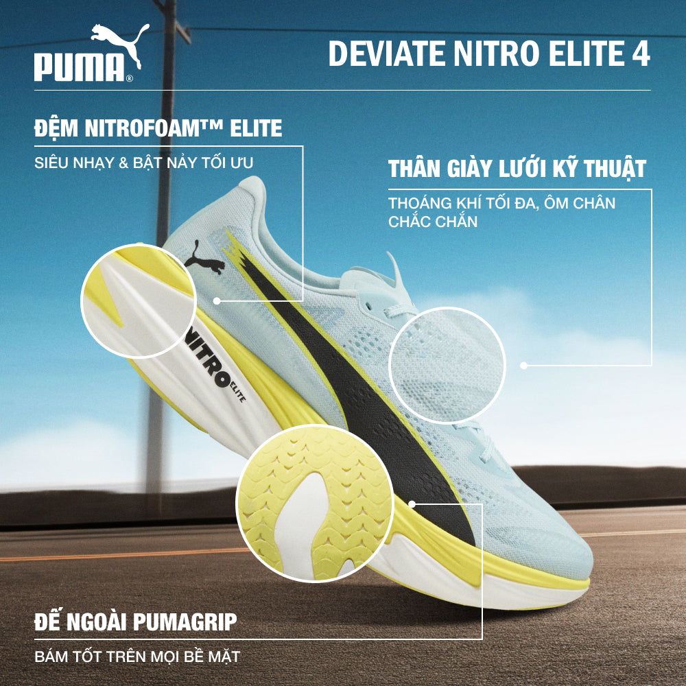 Giày Chạy Bộ Nam Puma Deviate Nitro Elite 4 - Xanh Mint - Supersports Vietnam