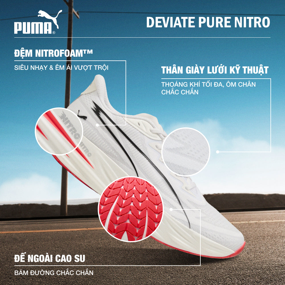 Giày Chạy Bộ Nữ Puma Deviate Pure Nitro - Trắng - Supersports Vietnam