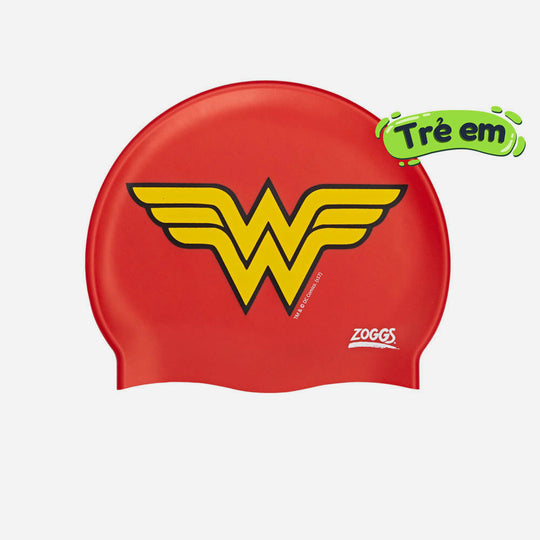 Nón Bơi Trẻ Em Zoggs Wonder Woman Silicone - Đỏ