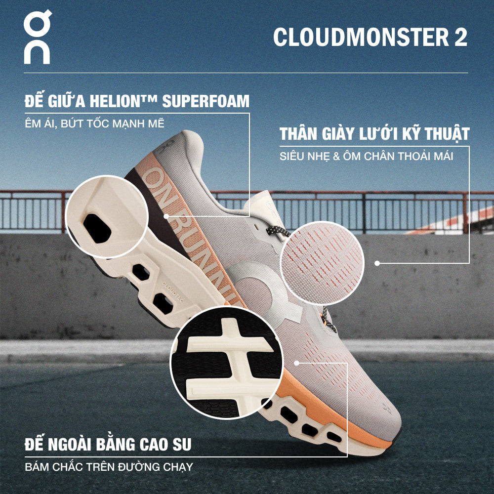 Giày Chạy Bộ Nam On Running Cloudmonster 2 - Xám - Supersports Vietnam