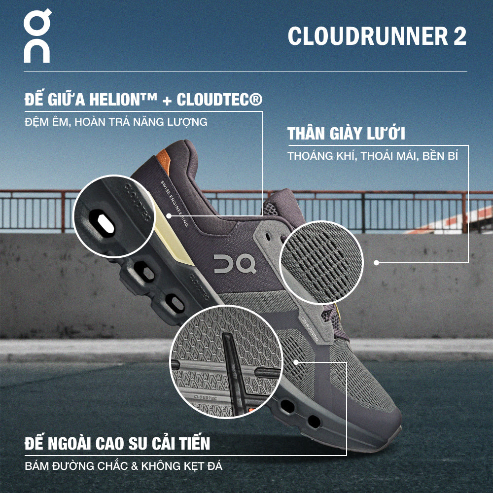 Giày Chạy Bộ Nam On Running Cloudrunner 2 - Xám - Supersports Vietnam