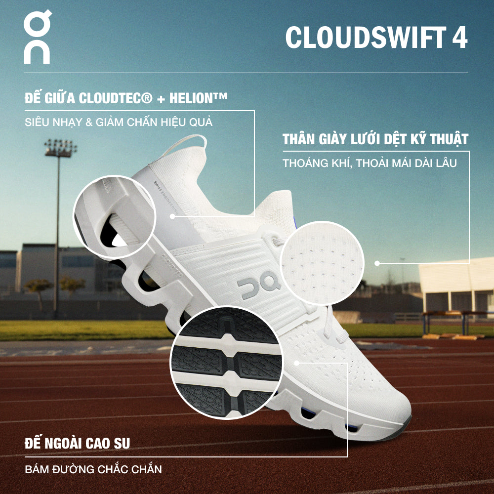 Giày Chạy Bộ Nam On Running Cloudswift 4 - Trắng - Supersports Vietnam