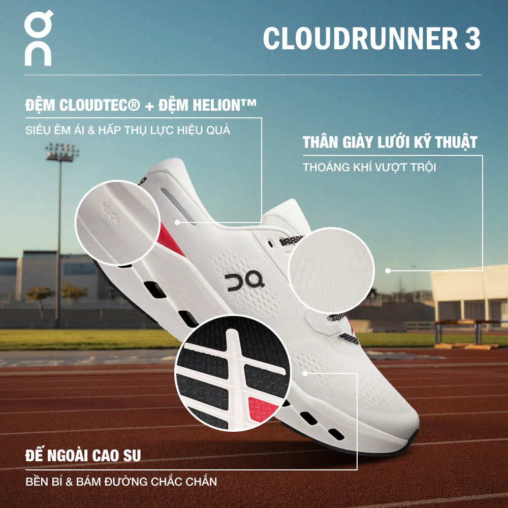 Giày Chạy Bộ Nam On Running Cloudrunner 3 - Trắng - Supersports Vietnam