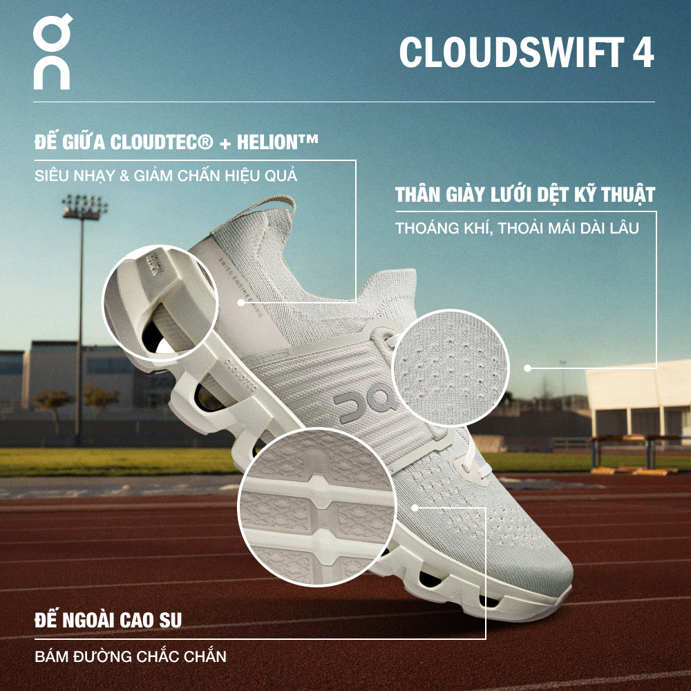 Giày Chạy Bộ Nữ On Running Cloudswift 4 - Xám - Supersports Vietnam