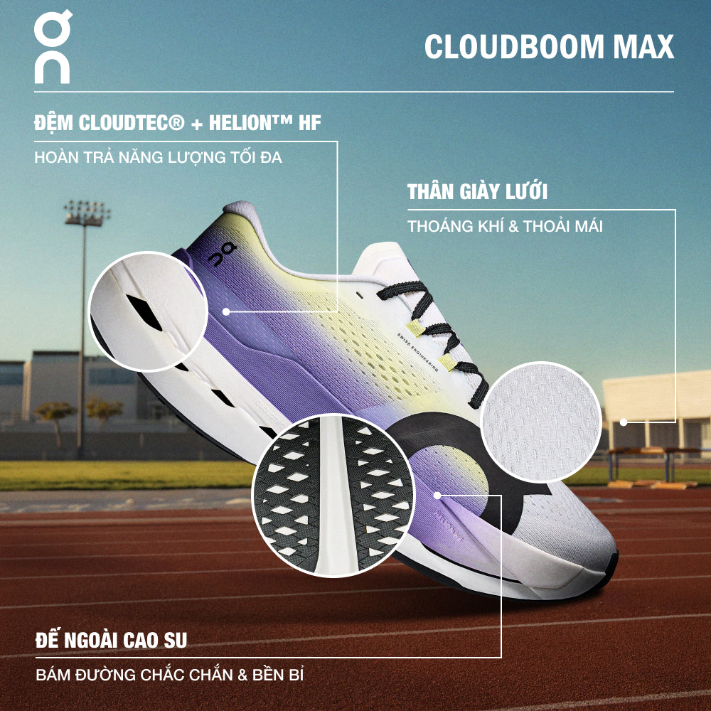 Giày Chạy Bộ Nữ On Running Cloudboom Max - Tím - Supersports Vietnam