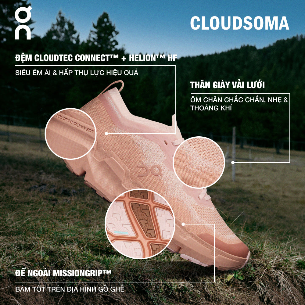 Giày Chạy Trail Nữ On Running Cloudsoma - Hồng - Supersports Vietnam
