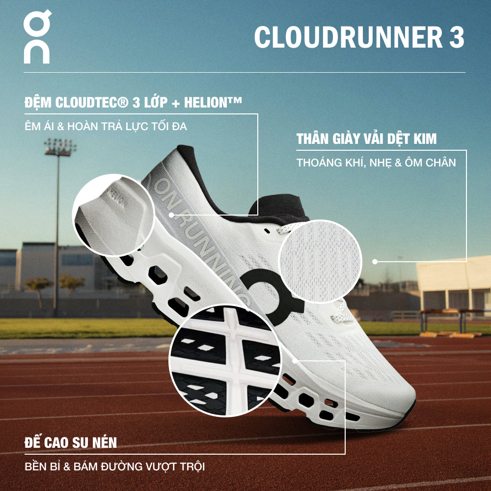 Giày Chạy Bộ Nữ On Running Cloudmonster 3 - Trắng - Supersports Vietnam