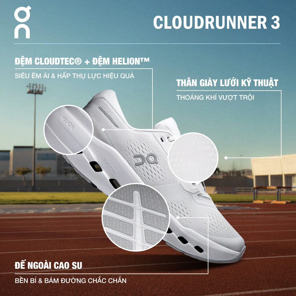 Giày Chạy Bộ Nữ On Running Cloudrunner 3 - Trắng - Supersports Vietnam