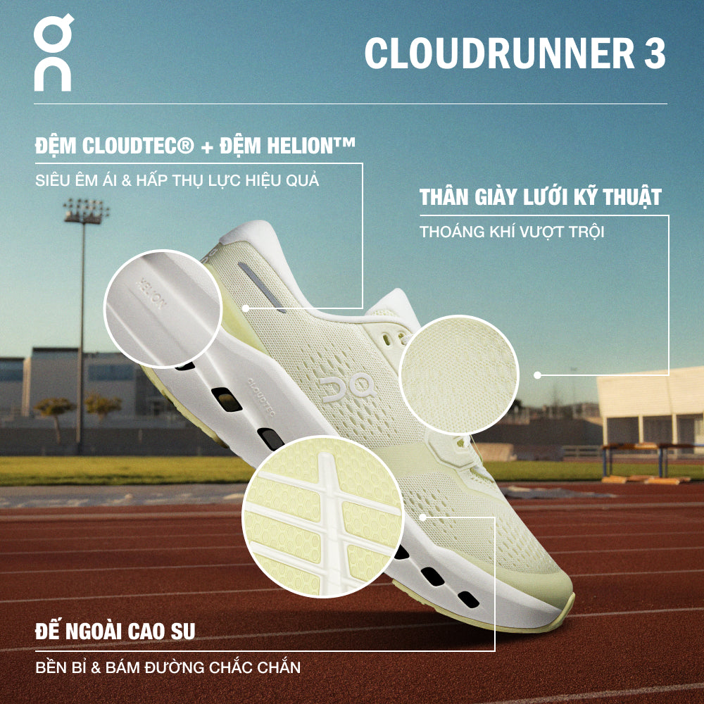 Giày Chạy Bộ Nữ On Running Cloudrunner 3 - Vàng Chanh - Supersports Vietnam