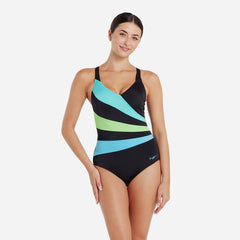 Women's Zoggs Wrap Panel Classicback One Piece - Black