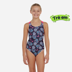 Girls' Zoggs Flyback One Piece - Navy