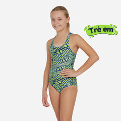 Girls' Zoggs Rowleeback One Piece - Green