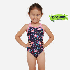 Girls' Zoggs Ruffle Crossback One Piece - Multicolor