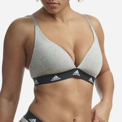 Women's Adidas Underwear Acco Padded Wireless Sport Bra - Gray