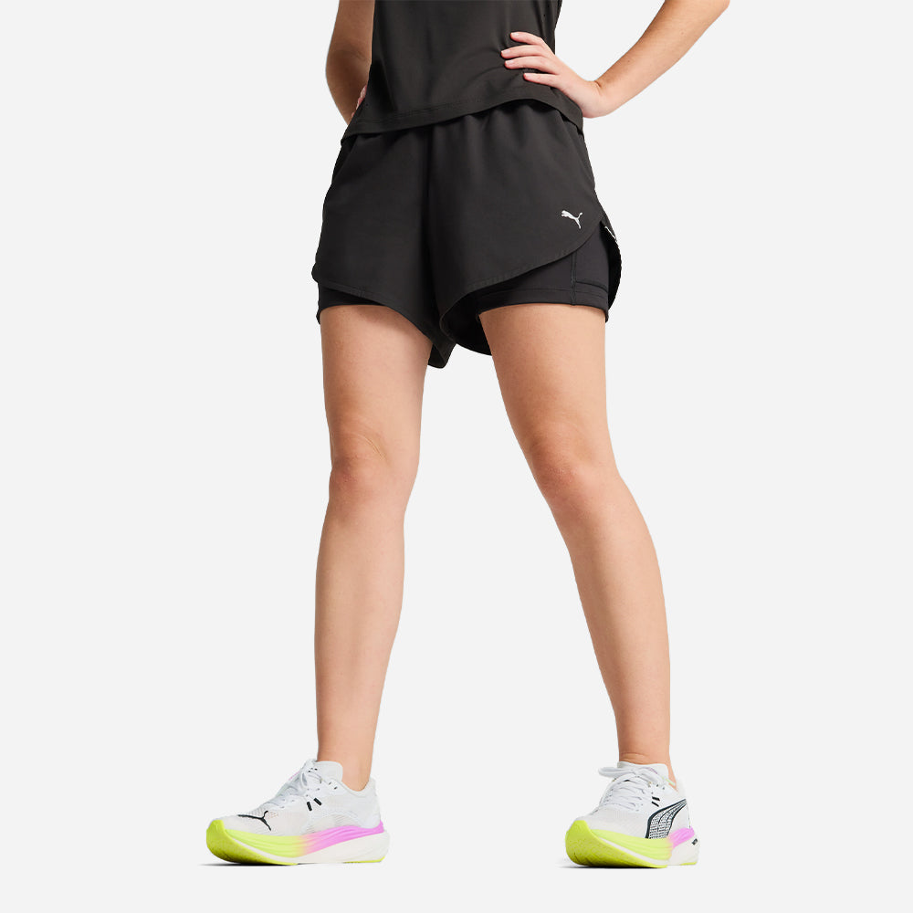 Quần Ngắn Thể Thao Nữ Puma Run Ultraweave 2In1 4 Inch - Đen - Supersports Vietnam
