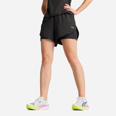 Quần Ngắn Thể Thao Nữ Puma Run Ultraweave 2In1 4 Inch - Đen - Supersports Vietnam