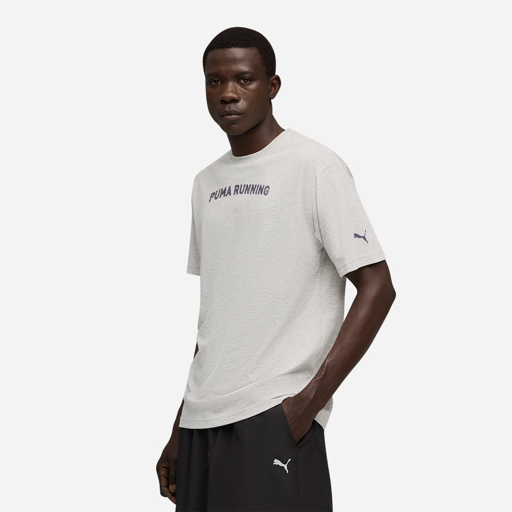 Áo Thun Nam Puma Run Graphic Oversized - Xám - Supersports Vietnam