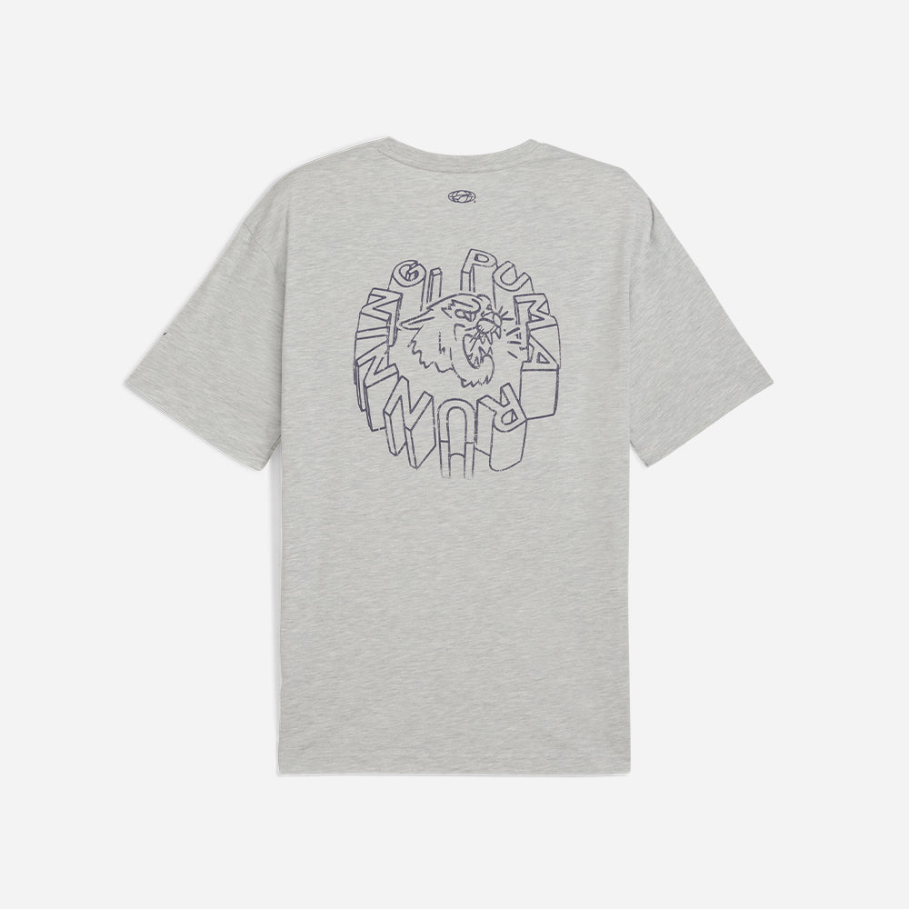 Áo Thun Nam Puma Run Graphic Oversized - Xám - Supersports Vietnam