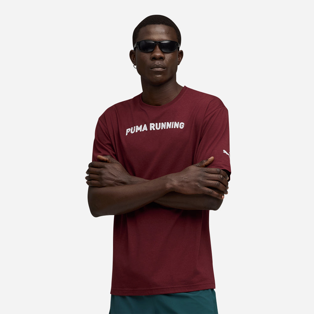 Áo Thun Nam Puma Run Graphic Oversized - Đỏ - Supersports Vietnam